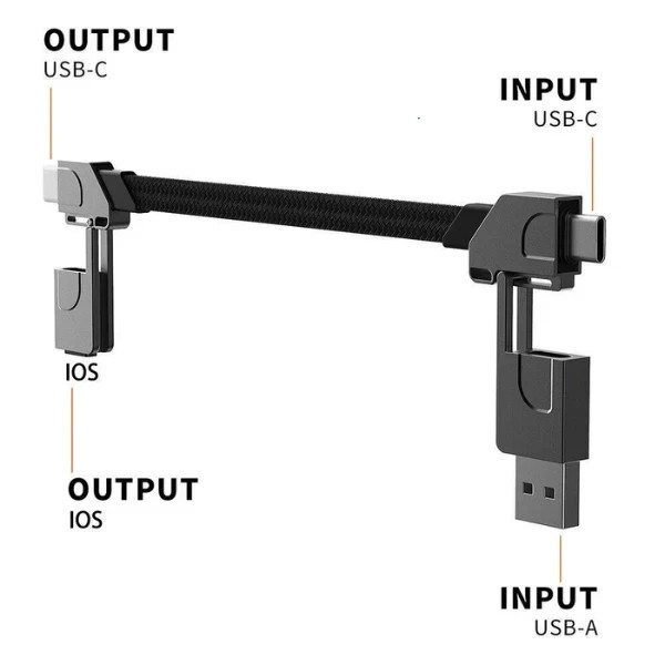 4-in-1 60W USB-C Fast Charging Keychain Cable: Data Sync for Phone Tablet Y3ND. gallery