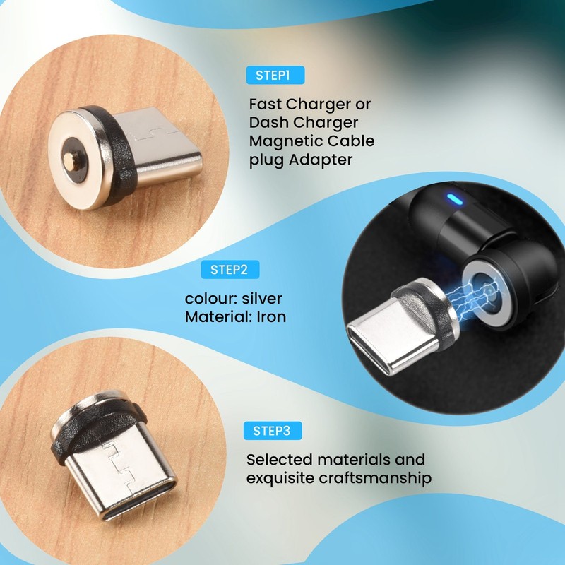 10PC/SET Round Magnetic Cable Plug 8 Pin Type-C Plugs Fast Charging Phone8354 gallery