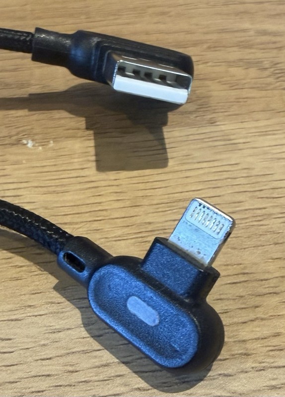 Angled USB to Angled 8 Pin 90 Degree 6ft Charging Cable - Lot of 6 gallery
