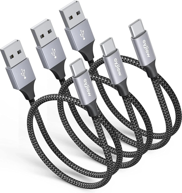 Short USB C Cable 1.5FT [3Pack], 3A Fast Charging 18 Inch USB a to Type C Charge