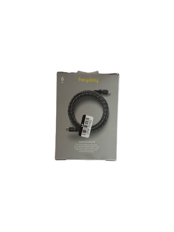 heyday 6’ Lighing to USB-C Braided Charging Cable - Black/Gray gallery