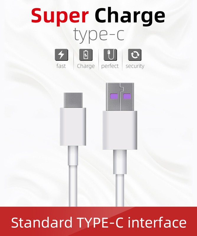 Fast Charging Data Cable 5A Super Quick Charge USB Type-C Cable For Mobile Phone