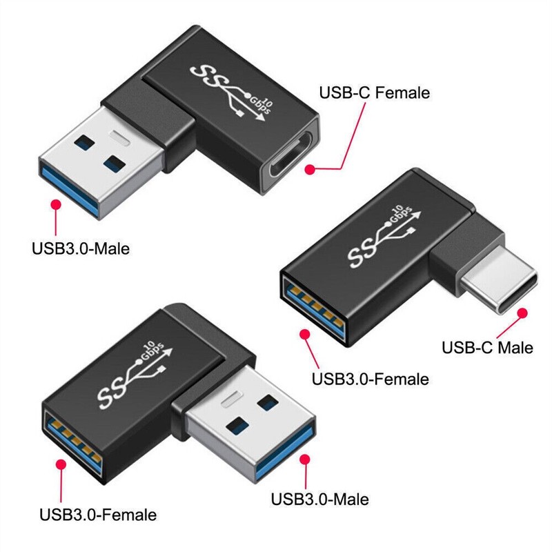 Chenyang 3pcs/lot Angled 90 Degree USB 3.1 Type C Male FemaleUSB3.0 Type Female gallery