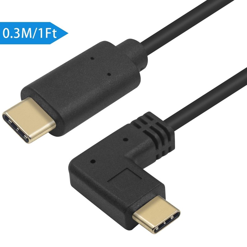 USB C to USB C Cable Short 1ft, USB 3.1 Right Angle 90 Degree Type C Cable, 6... gallery