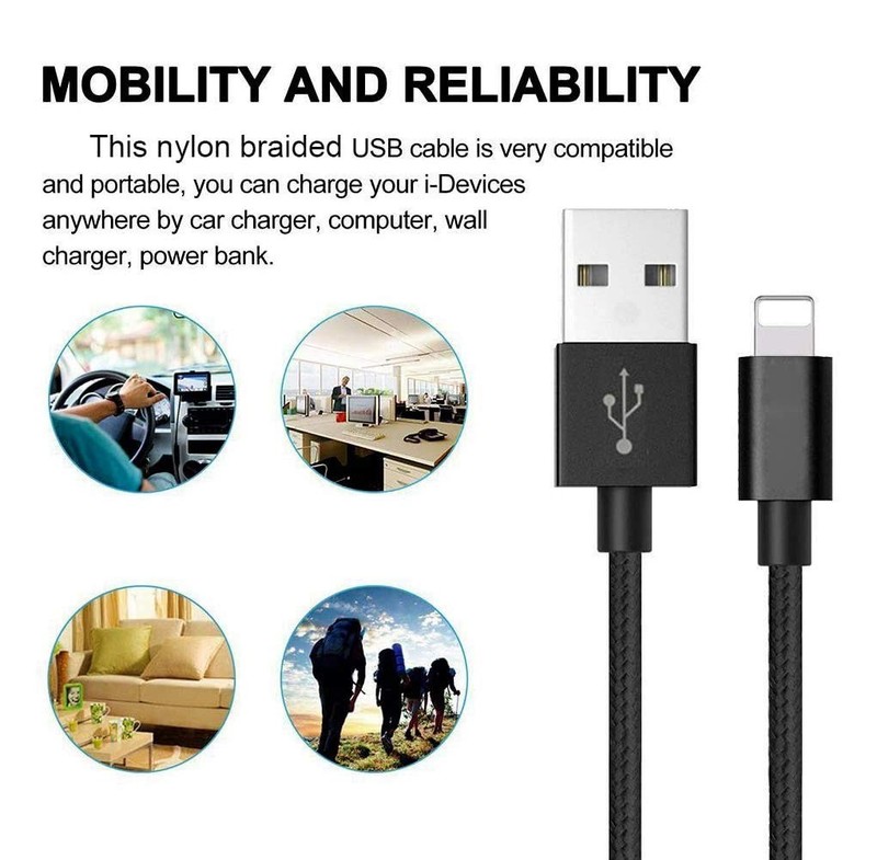 Compatible Phone Cable, [2Pack] 2FT Nylon Braided Fast Charging USB Cord Repl... gallery