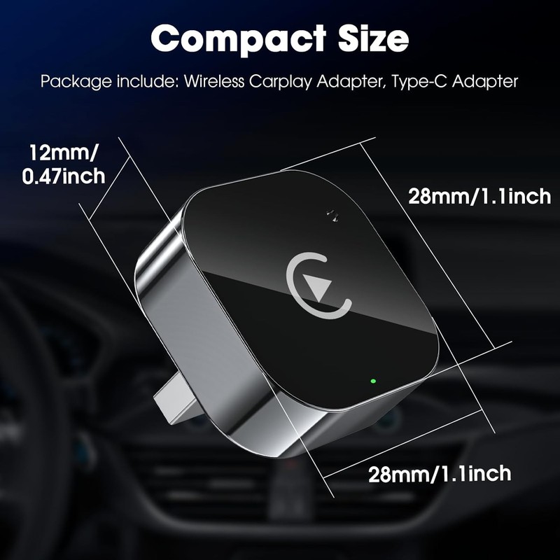 2-in-1 Mini USB Design Wireless Carplay Adapter Android Fast Stable Connection gallery