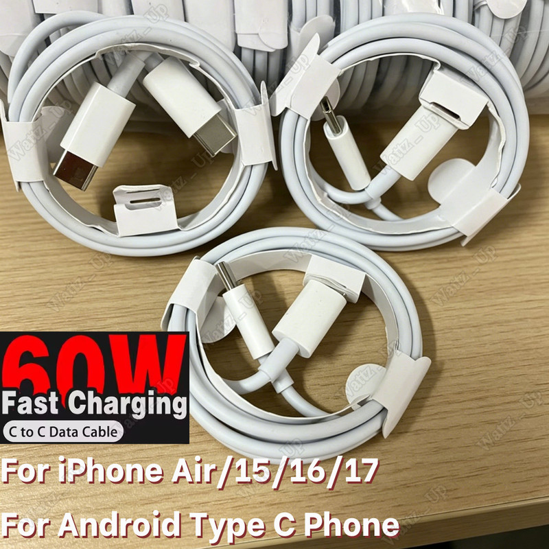 PD 60W Fast Charger USB-C To USB C Cord For iPhone 16 15 17 iPad MacBook Pro Lot