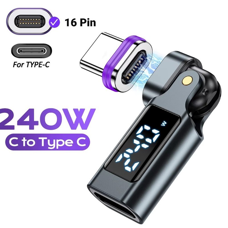 240W USB-C Magnetic Adapter PD Fast Charging Converter LED Display gallery