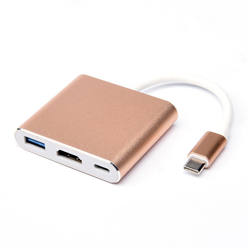 Type C to USB-C 4K HDMI USB 3.0 Multi Port Hub Adapter Cable For Macbook Pro
