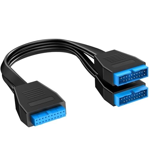 USB 3.0 Motherboard Header Splitter,19/20 Pin 1 to 2 Y Extension Cables for T... gallery