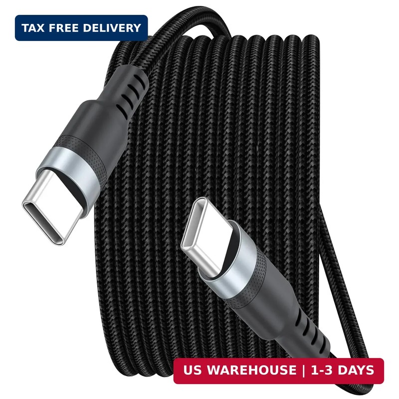 15ft USB C Cable Fast Charging 60W, Long USBC to USB-C Charge Cord 15 Foot Ty...