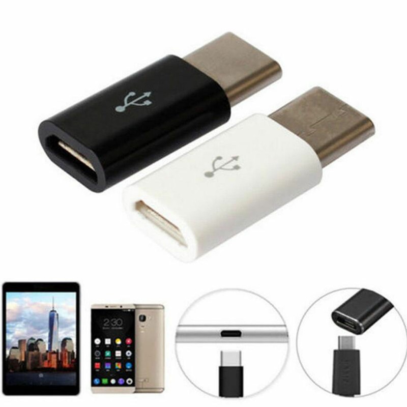 2PC Micro USB Female to Type C Male Adapter Converter Micro-B to USB-CConnector gallery