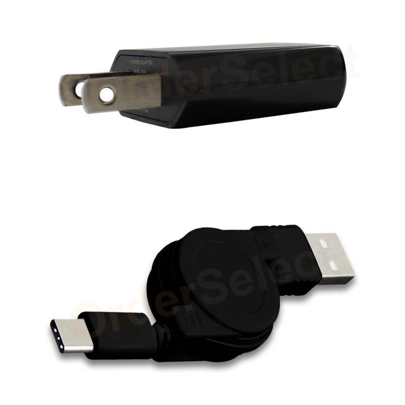 Wall Charger+USB Retract Cable Cord Type-C for Phone LG G5 G6 / Google Nexus 5X