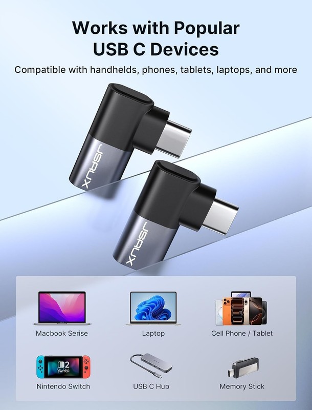 Effortless Connectivity with 90 Degree USB C Adapter | 100W & 4K Video Support gallery