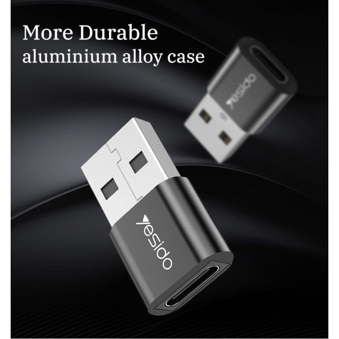 Yesido GS09 OTG Adapter USB-A to Type-C Black For Card Reader Mouse Convert gallery