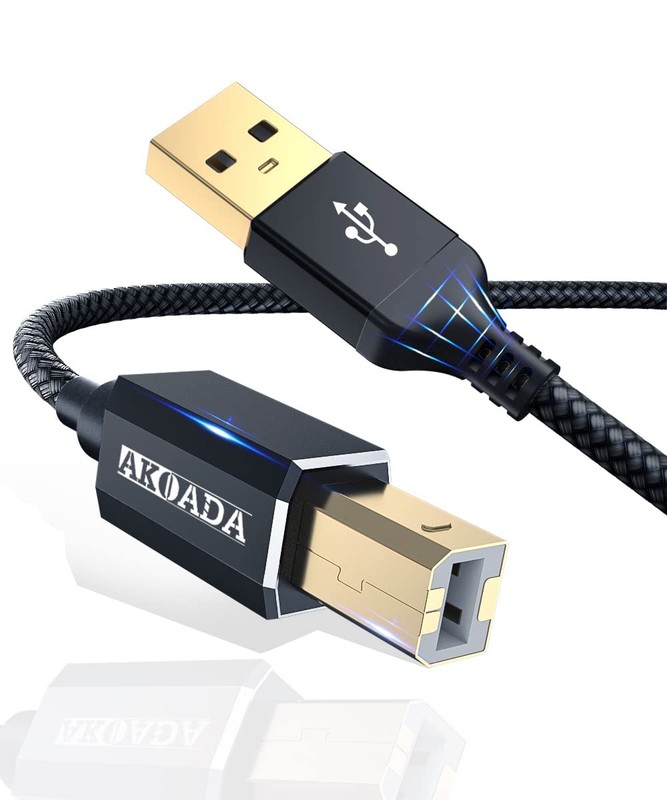 USB 2.0 Printer Cable 20FT, USB Type A Male to B Male Printer Scanner Cord Hi…