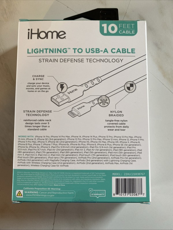 USB A Braided Lightning Cable Apple Charger 10 Feet gallery