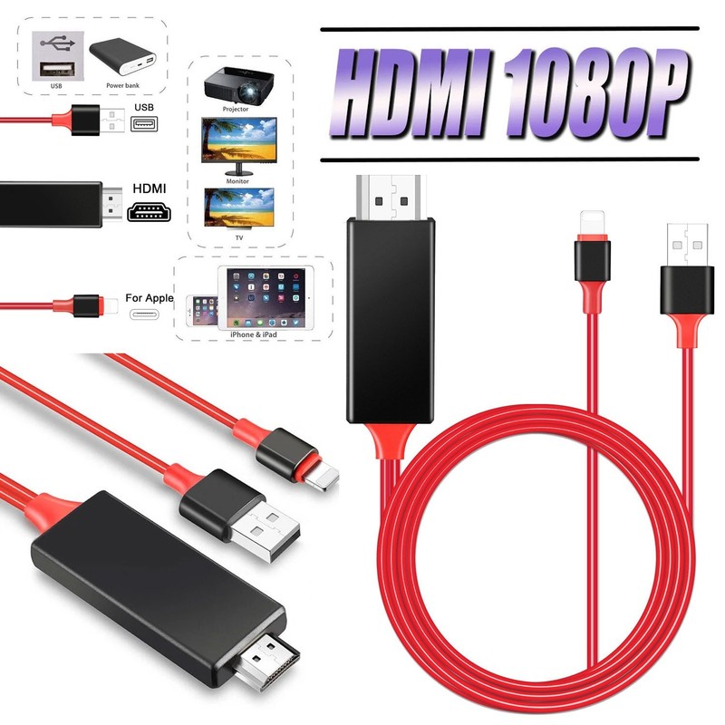 For iPhone 12 Pro Max 12 mini Mirroring HDMI Cable Phone to TV 4K HDTV Adapter