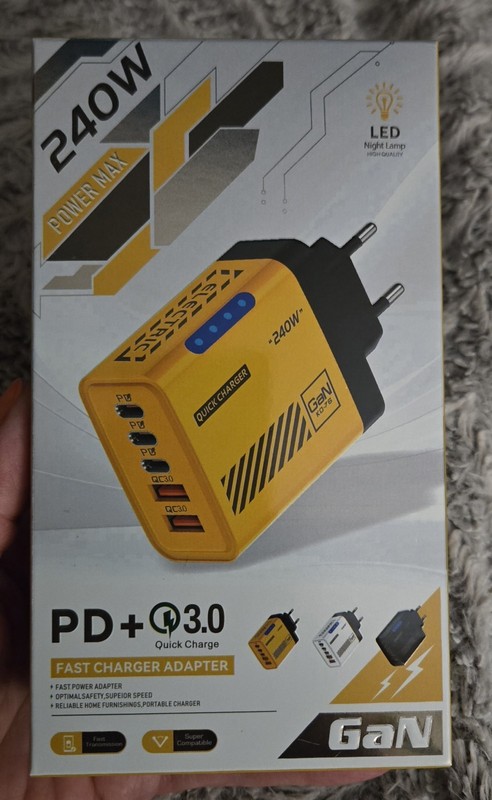 240W Power Max Fast Charging Adapter And Heavy Duty Cord - Universal - Brand New gallery