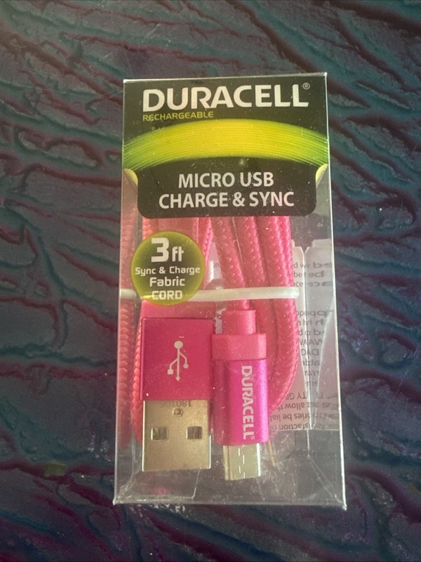 DURACELL MICRO USB CHARGE AND SYNC 3FT NEW