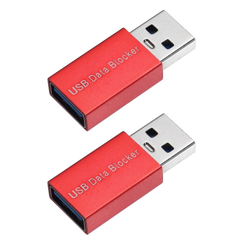 2 Pcs USB Data Blocker, USB A to A Data Protector, Red