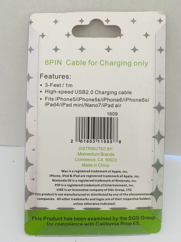 USB 6 Pin Pink 3ft/1M Cable *for Charging Only* (For iPhone and iPad) gallery