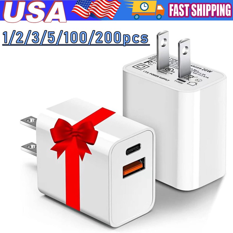 For iPhone 14 13 12 11 20W Fast Charger Block USB Type C Wall Power Adapter Lot