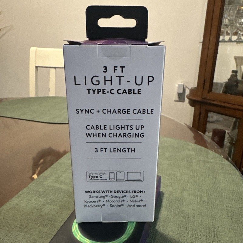 3 Ft Light-Up Type-C Cable, green gallery