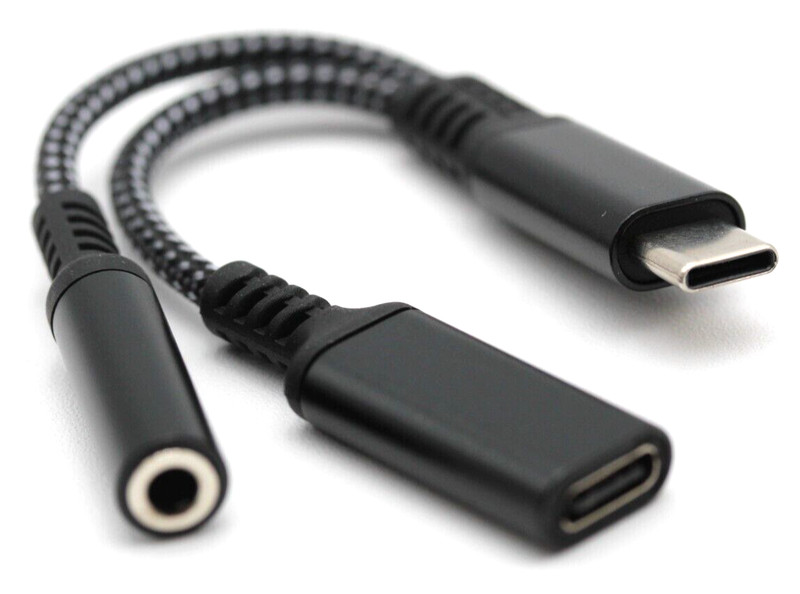 USB-C to 3.5mm Headphones Headset Adapter Converter Y-Splitter Cable