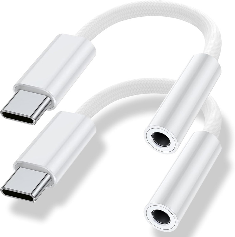 USB Type C to 3.5Mm Headphone Jack Adapter (2-Pack), USB C to Aux Audio Dongle C