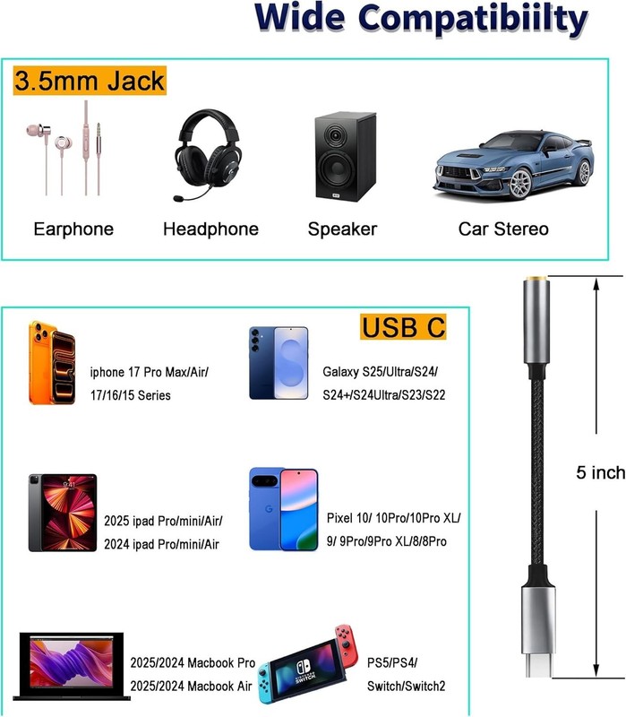 Compact USB-C to Aux Adapter: Sound & Durability for Music Lovers gallery