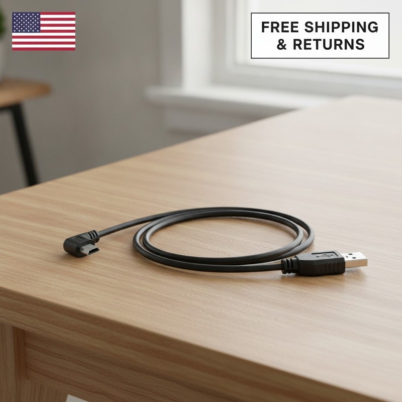 11.5FT USB 2.0 A-Male to Mini-B Charger Cable – No Data Sync for Dash Cam