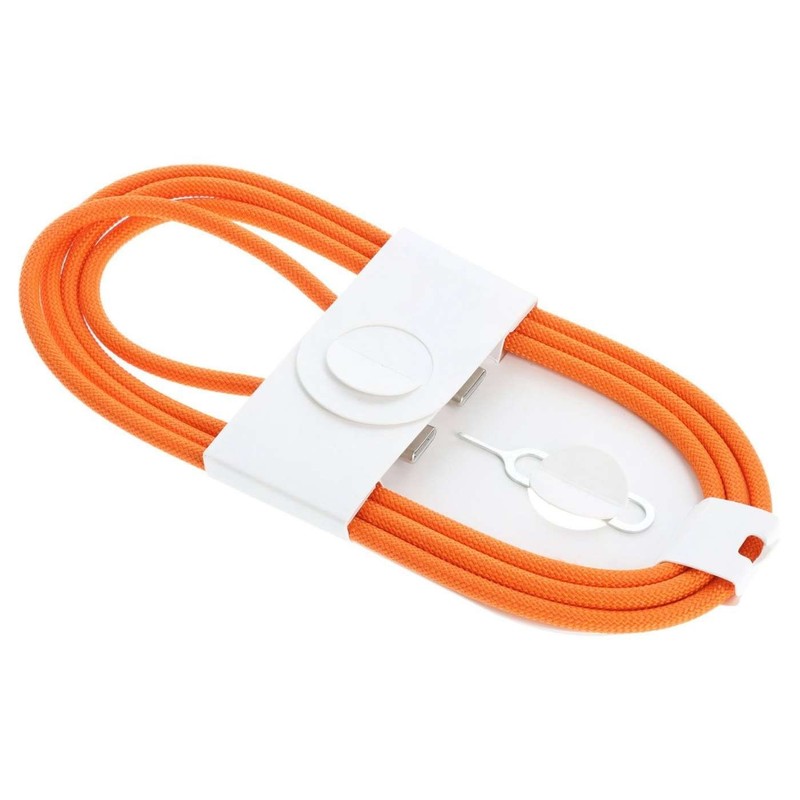 60W USB-C Woven Fast Charging Cable for iPhone 15 16 17 Braided Data Cord Orange