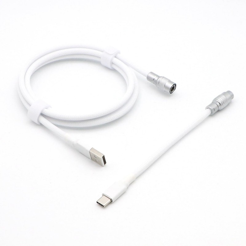 Pro Straight Keyboard Cable, 5 Foot USB A to USB Type C Cable White