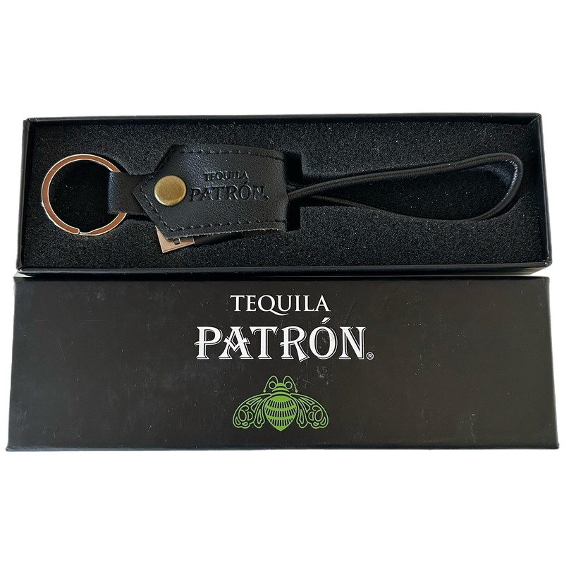 Tequila Patron Leather Keychain iPhone Charger USB Port With Gift box