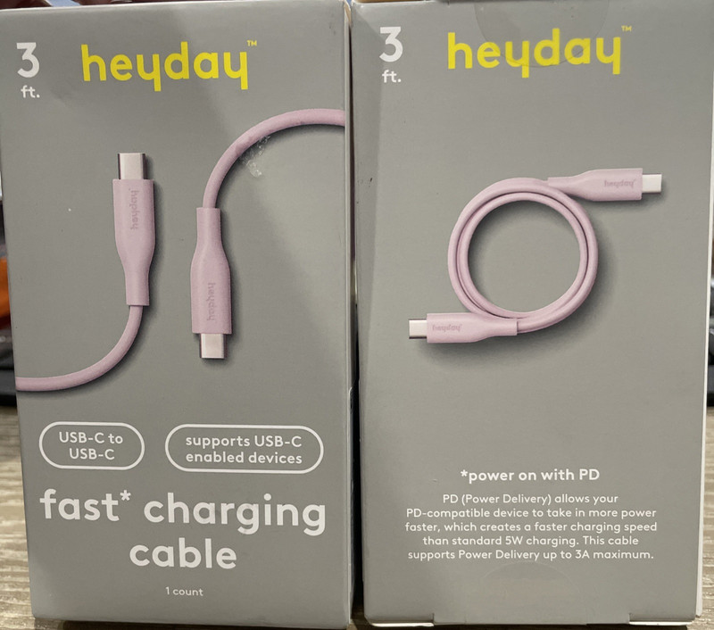 2X Heyday – Lightn To USB-C iPhone Fast Charging Cable 3ft For Apple iPhone iPad