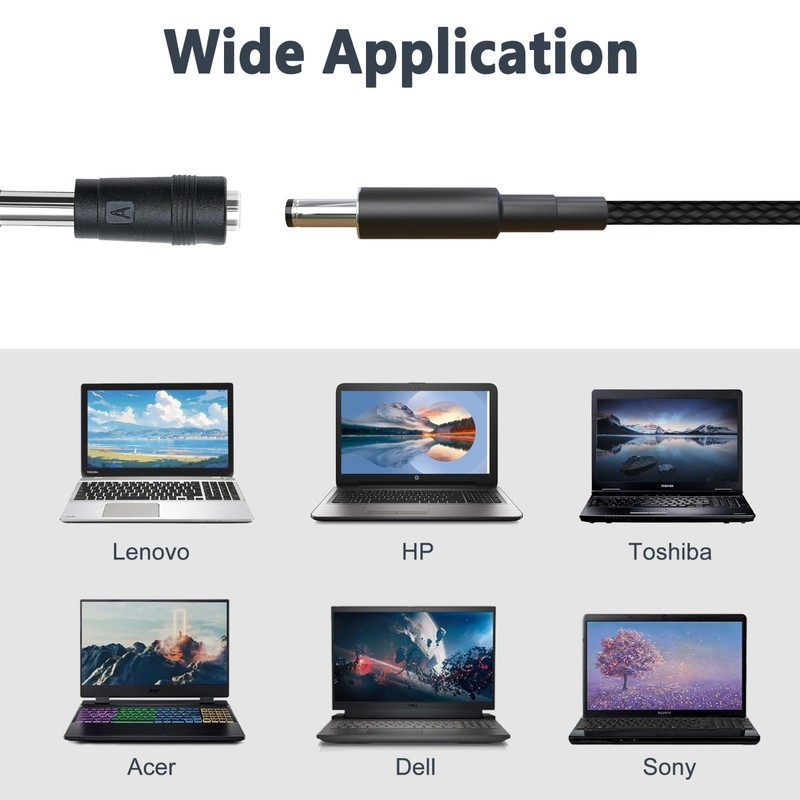 Universal USB C to DC Adapter 100W PD Power Cable & 5.5x2.1mm Jack + 10PCS Plug gallery