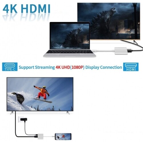 For iPad Air 13" (1st Gen 2024) - PD Port USB-C to 4K HDMI Adapter HDTV Adapter gallery