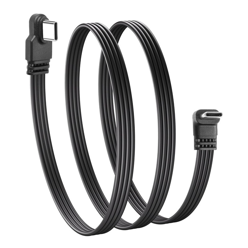 90 Degree USB Type C 2.0 Flat Cable Right Angle Type C Charging Cord 480Mbps Dat