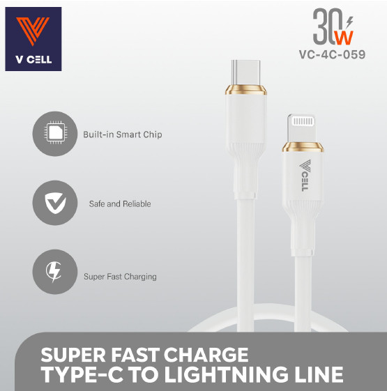 Vcell (Pack of 2 ) 30watt Type USB-C to 8pin Cables (4ft) Fast Charger gallery