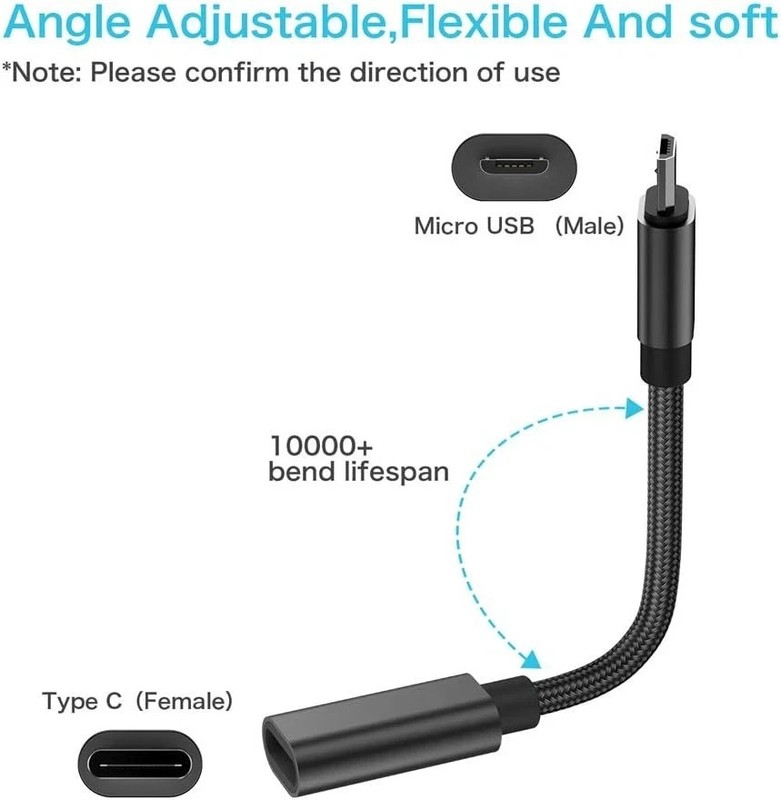 USB C to Micro Adapter, KUXIYAN (2 Pack) Type C Female Black gallery