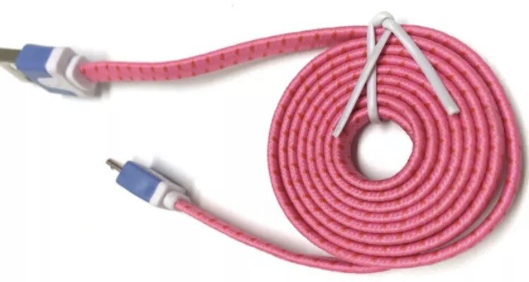 6 FT braided flat Micro USB Charging cable for Android Devices Samsung LG Kindle