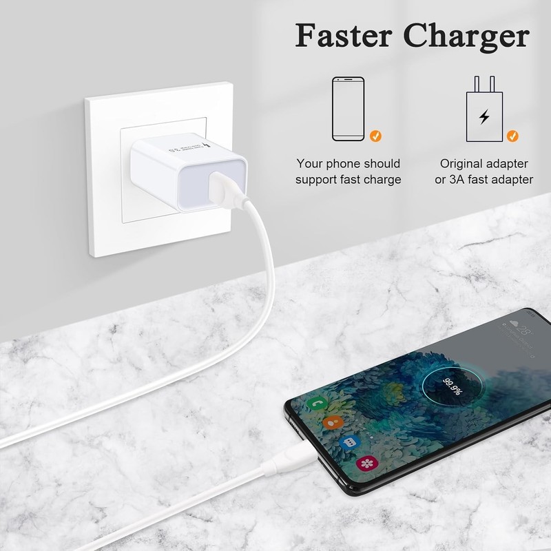 Samsung S25 Fast Charging Cable 3Pack Short USB C Cable 3ft USB A to Type C 3A C gallery