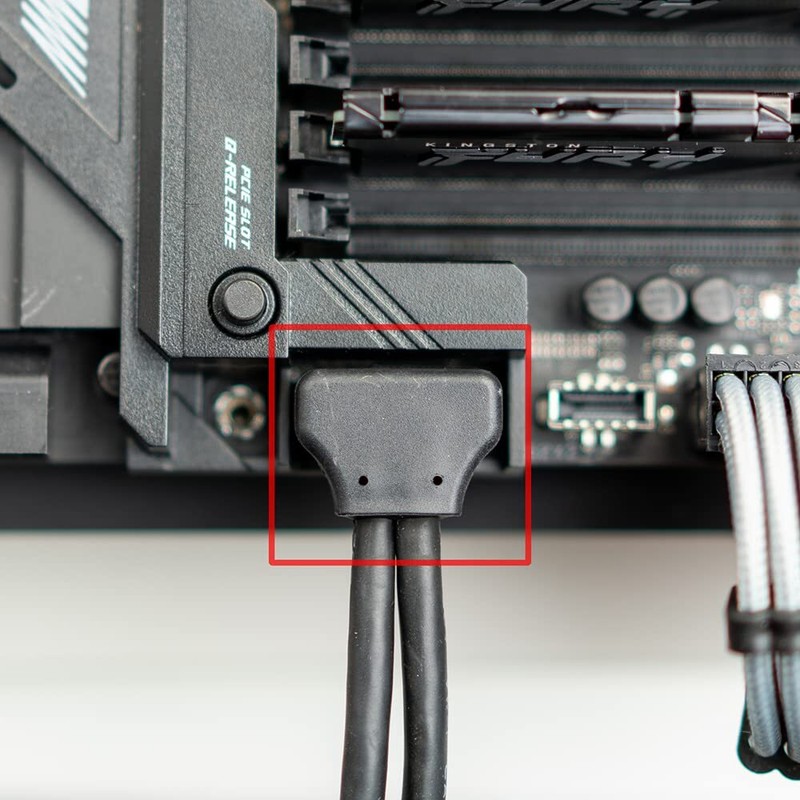 USB 3.2 Gen 2 Internal Adapter 20-Pin Male to Female 10Gbps 24cm Black gallery