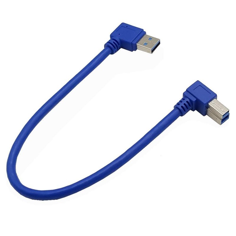 Angled USB 3.0 Printer Cable 90 Degree Left A Male To B 1ft / 30cm 2 PCS gallery
