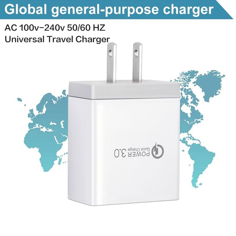 3 Port USB Home Wall Fast Charger for Cell Phone iPhone Samsung Android White gallery