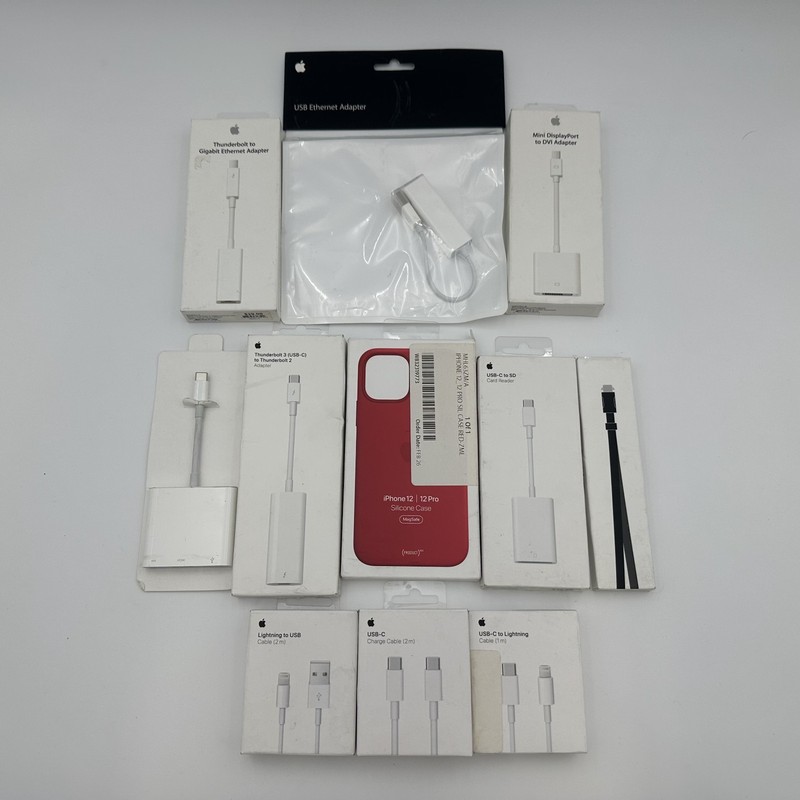 Lot of 11 Mixed Apple Adapter Cable Mix USB-C Lighting SD Thunderbold 3 Ethernet