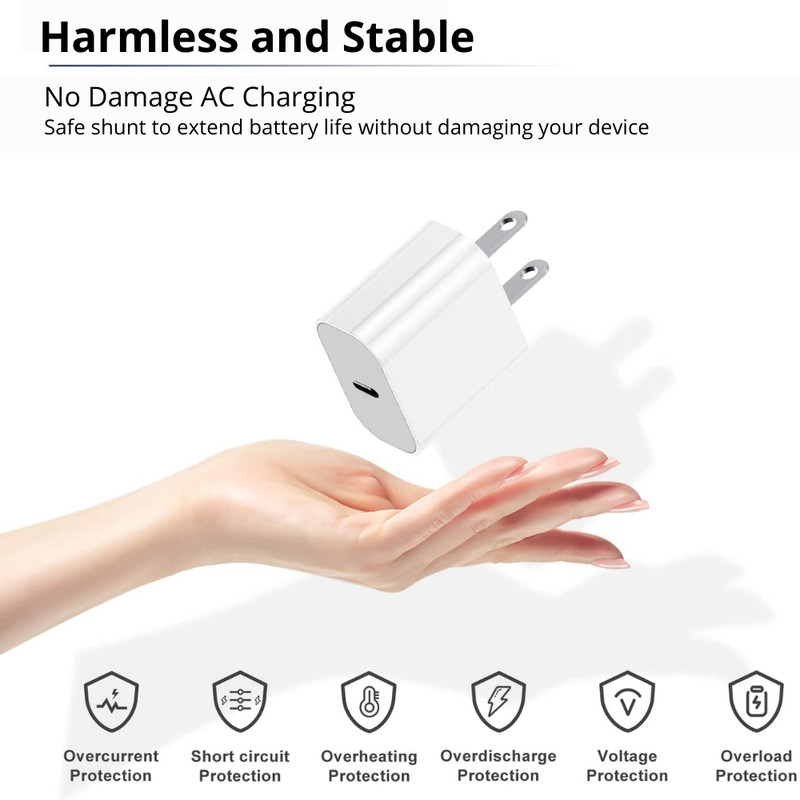 For iPhone 14 13 12 11 iPad XR 20W USB C Power Adapter PD Fast Charger Cable Lot gallery