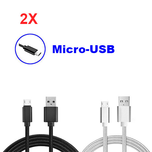 2 Pack For Asus ZenPad Z10 Z300 M Micro-USB Premium Nylon Braided Charger Cable