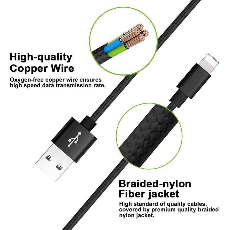 Compatible Phone Cable, [2Pack] 2FT Nylon Braided Fast Charging USB Cord Repl... gallery